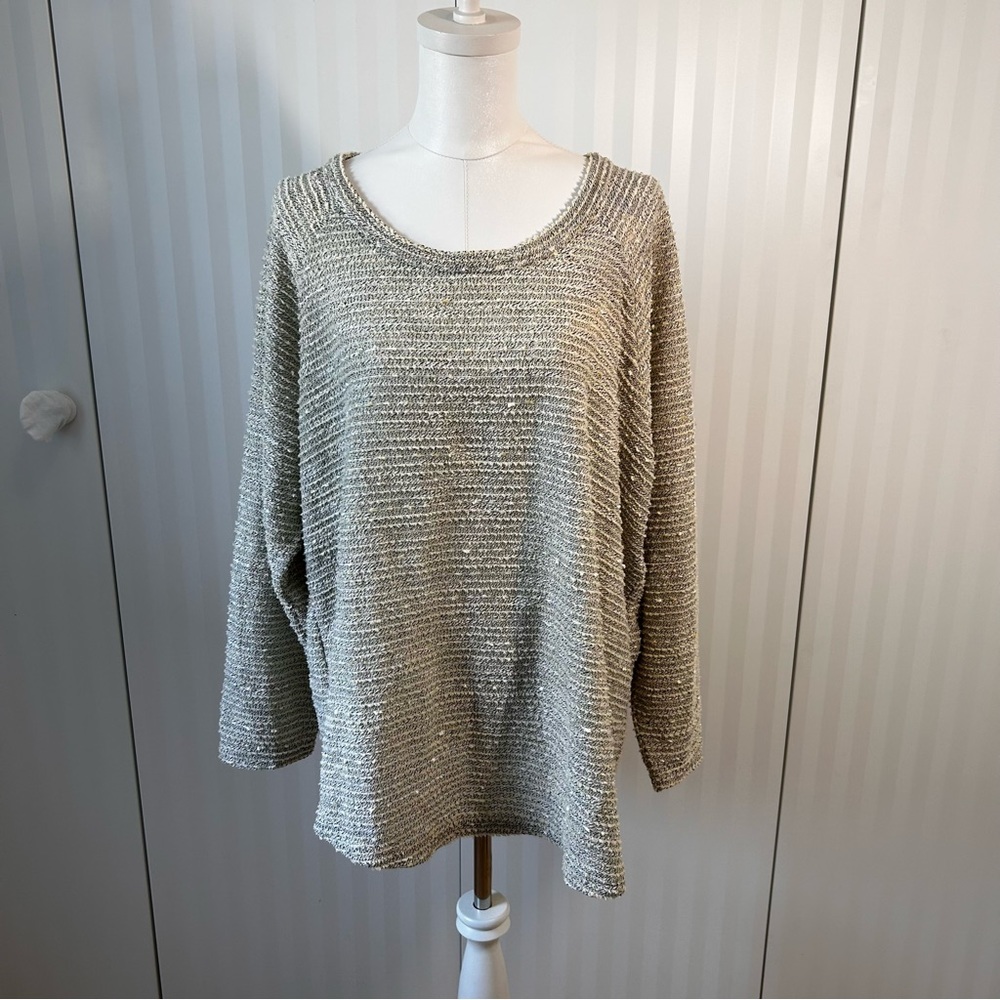 NWT by design cream gray long sleeve sweater Size 3X